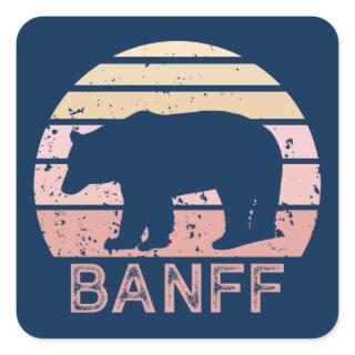 Banff National Park Retro Bear Square Sticker