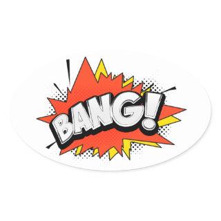 Bang Retro Action Comic Book Bubble Oval Sticker