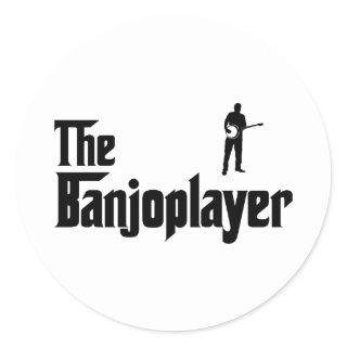 Banjo Player Classic Round Sticker