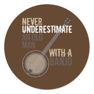 Banjo Player Sting Musical instrument Music Lover Classic Round Sticker