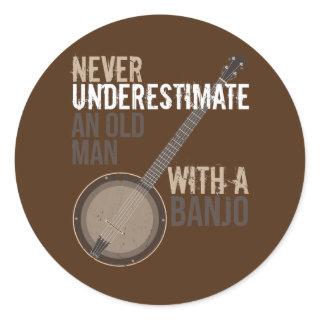 Banjo Player Sting Musical instrument Music Lover Classic Round Sticker