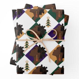 Bantu Violet  Flat Sheet Set of 3