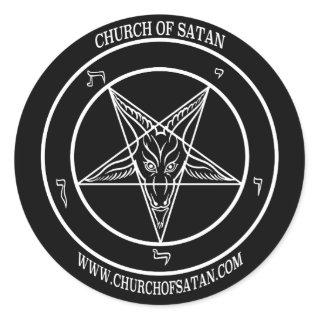 Baphomet Church of Satan name & URL Classic Round Sticker