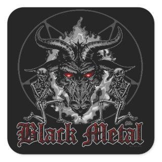 Baphomet Pentagram Black Metal Square Sticker
