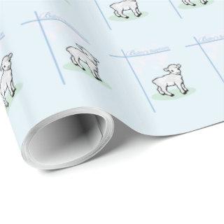 Baptism Blue Boy Lamb, Customizable