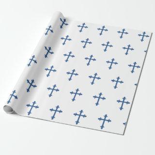 Baptism Christening Cross Confirmation Boy Blue