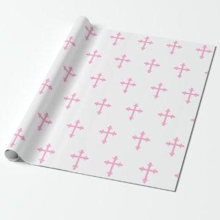 Baptism Christening Cross Confirmation Girl Pink