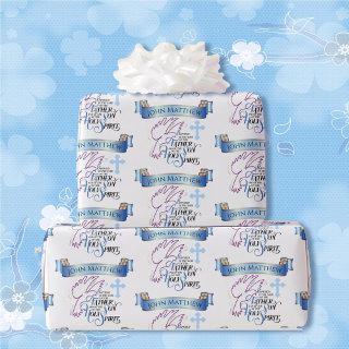Baptized Holy Spirit Boy's Blue White Cross Dove