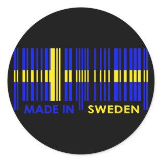 Bar Code Flag Colors SWEDEN Design Classic Round Sticker