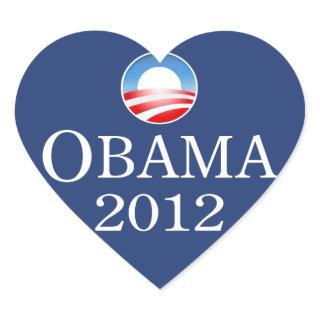 Barack Obama 2012 Heart Sticker