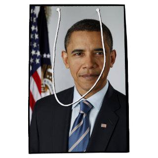 Barack Obama US President White House Portrait  Medium Gift Bag