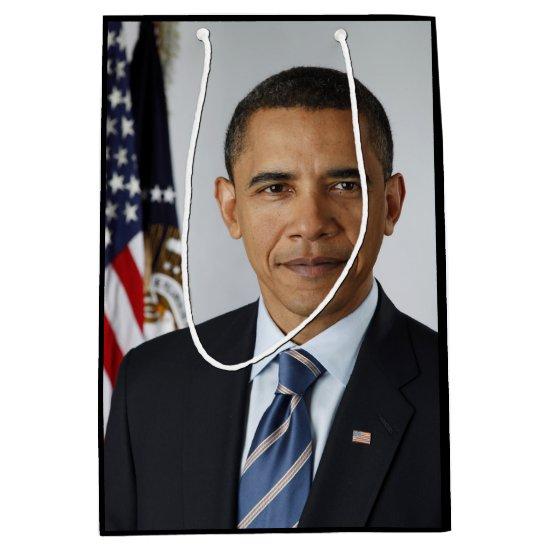 Barack Obama US President White House Portrait  Medium Gift Bag