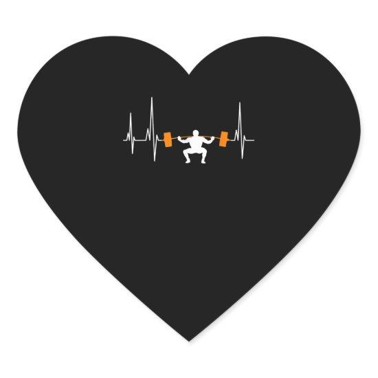 Barbell Weightlifting Heartbeat Bodybuilding Heart Sticker