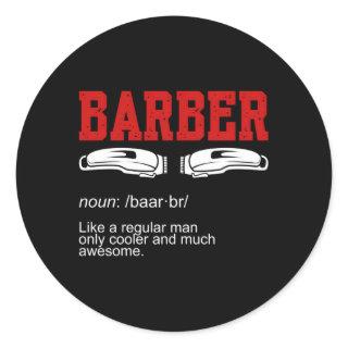 Barber Noun Classic Round Sticker
