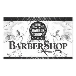 Barber Shop Logo Rectangular Sticker