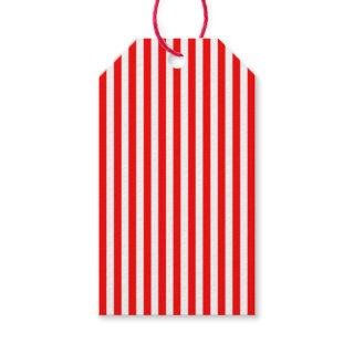 Barbershop Style Red and White Striped Gift Tags