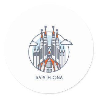 Barcelona Classic Round Sticker