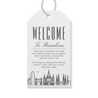 Barcelona Skyline | Welcome Message Gift Tags