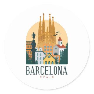 Barcelona Vintage Travel Sticker