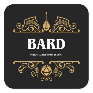 Bard Class Tabletop RPG Gaming Square Sticker