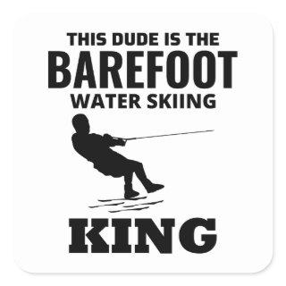 Barefoot Barefooting skiing Water sport Motorboat Square Sticker