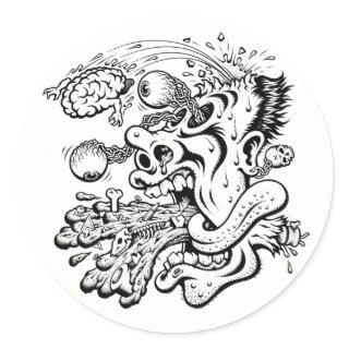 BARF BRAIN CLASSIC ROUND STICKER