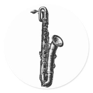 Baritone Saxophone Classic Round Sticker
