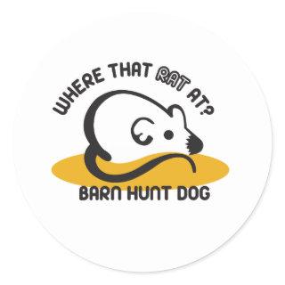 Barn Hunt Mouse Classic Round Sticker