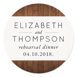 Barn Wall, Wooden Boards, Planks, Rustic Wedding Classic Round Sticker