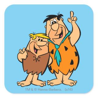 Barney Rubble and Fred Flintstone Square Sticker