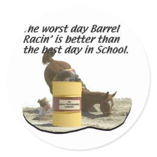 Barrel Racing - Crash V School Classic Round Sticker