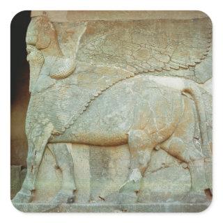 Bas-relief of an anthropomorphic bull square sticker