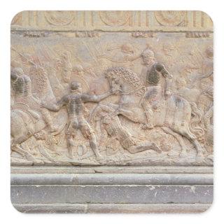 Bas relief panel square sticker