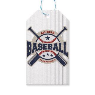 Baseball All Star Team Sport Birthday Party Gift Tags