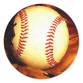 Baseball Artwork Classic Round Sticker