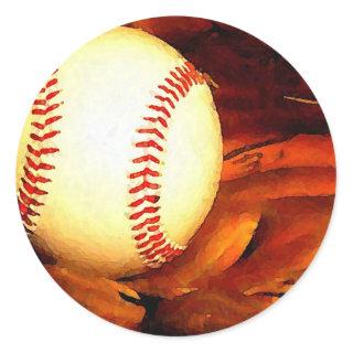 Baseball Artwork Classic Round Sticker