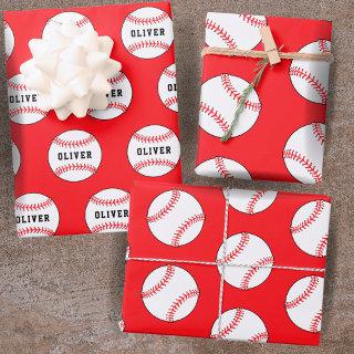 Baseball Ball Red Pattern Kids Name Birthday   Sheets