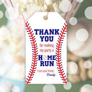 Baseball Birthday Party Sports Classic Thank You Gift Tags
