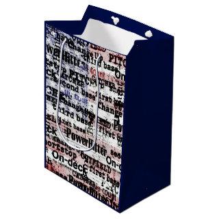 Baseball Glory | Faded Grunge American Flag Words Medium Gift Bag