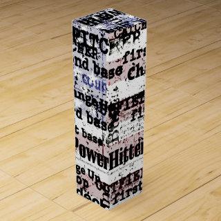 Baseball Glory | Faded Grunge American Flag Words Wine Box