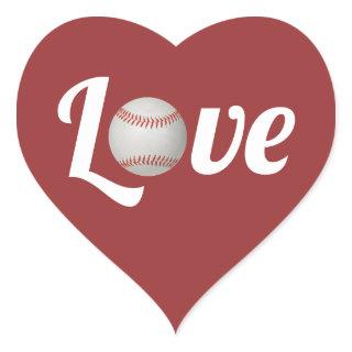 Baseball Love Sports Theme Wedding Favor Thank You Heart Sticker