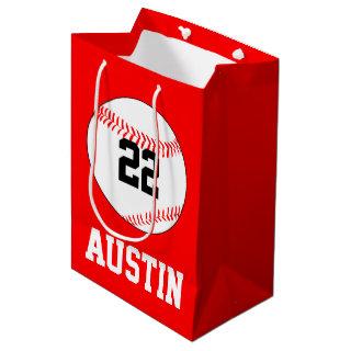 Baseball Party Player Name, Number, Color Gift Bag