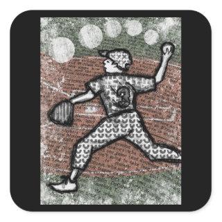 Baseball Pitcher Stickers Little League Boy