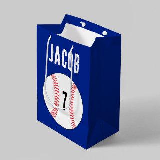 Baseball Player Name Number or Age Custom Party Medium Gift Bag