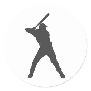 Baseball  player  silhouette classic round sticker