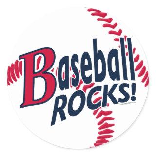 Baseball Rocks by Mudge Studios Classic Round Sticker