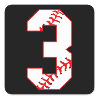Baseball Sister I'm Just Here For Number Player 3 Square Sticker