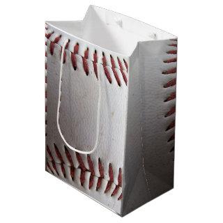 Baseball Stitches Red Medium Gift Bag