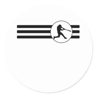 Baseball Stripes Classic Round Sticker