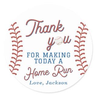 Baseball Thank You Stickers | First Birthday Party
